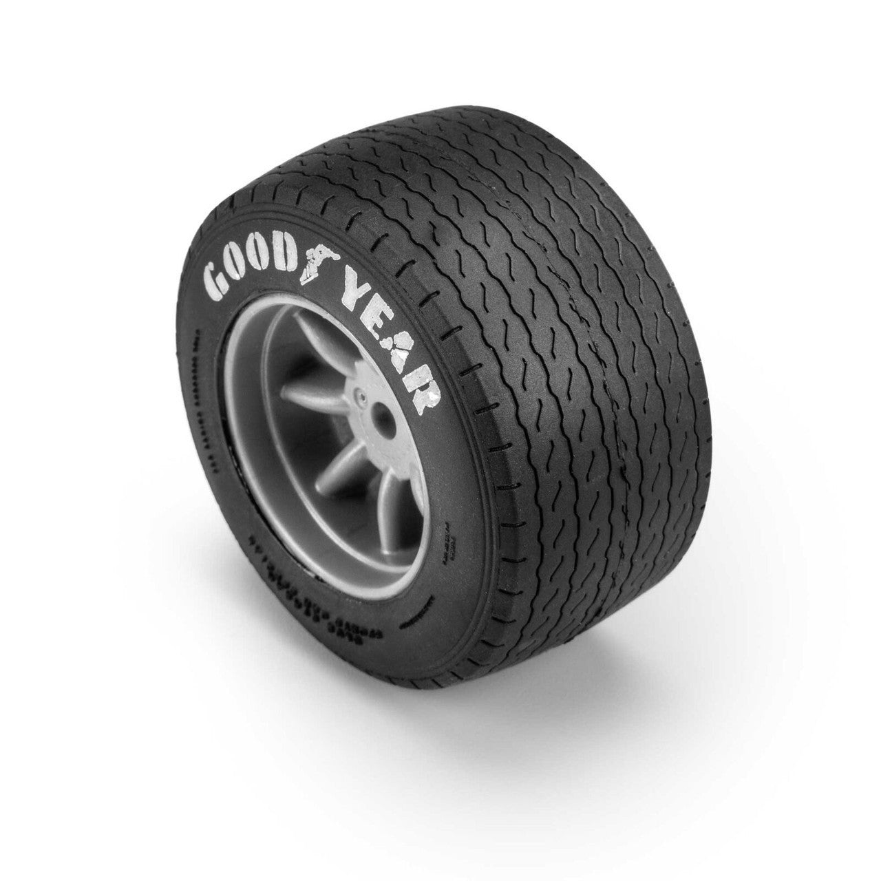 Goodyear Blue Streak VTA Rear Tires Mounted 8mm Gray Wheels (2) for Losi NASCAR Racecar
