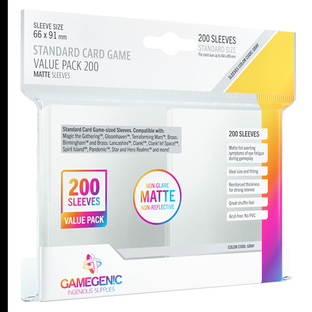 Deck Protector: Matte Sleeves Standard Card Game-Size Value Pack (200)