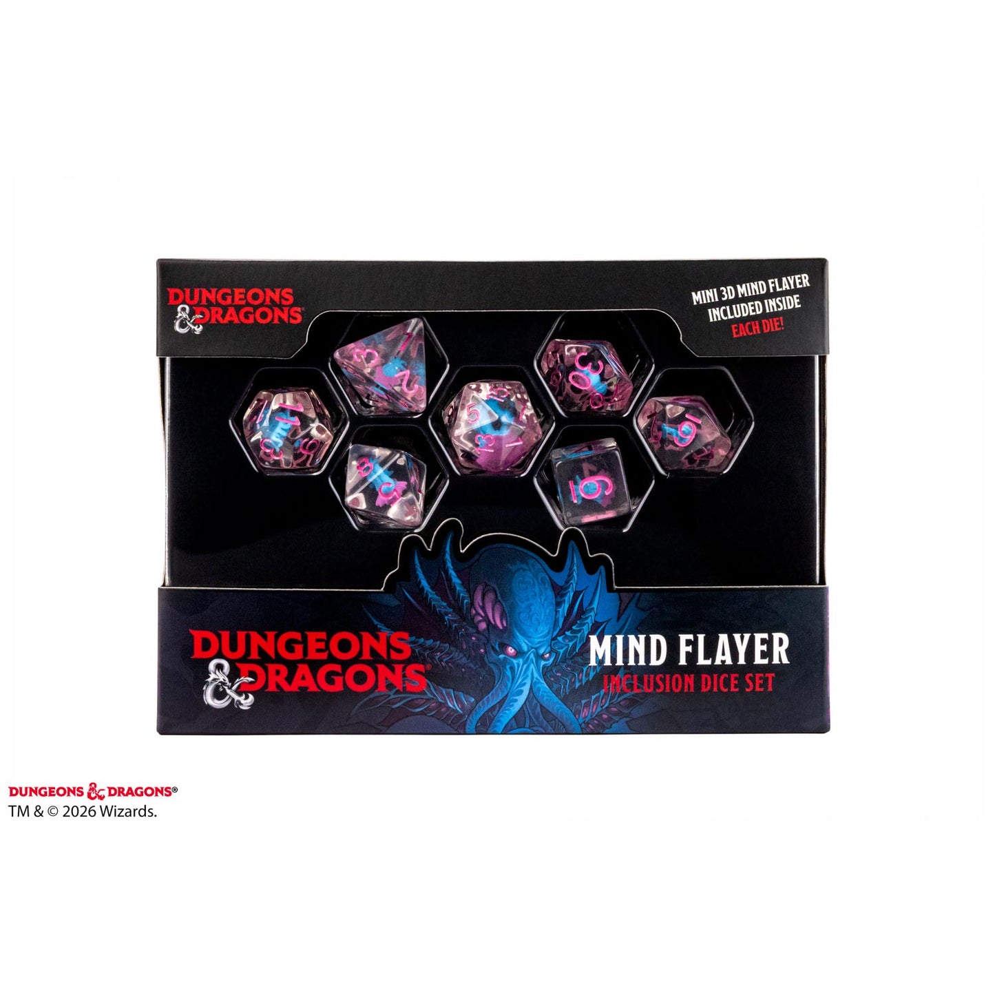 FanRoll D&D Monsters Resin Inclusion Dice Set: Mind Flayer