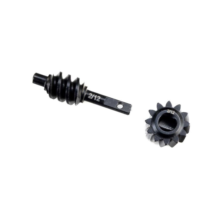 Steel Ring/Pinion Worm Gear, 2/12T, Axle: SCX30