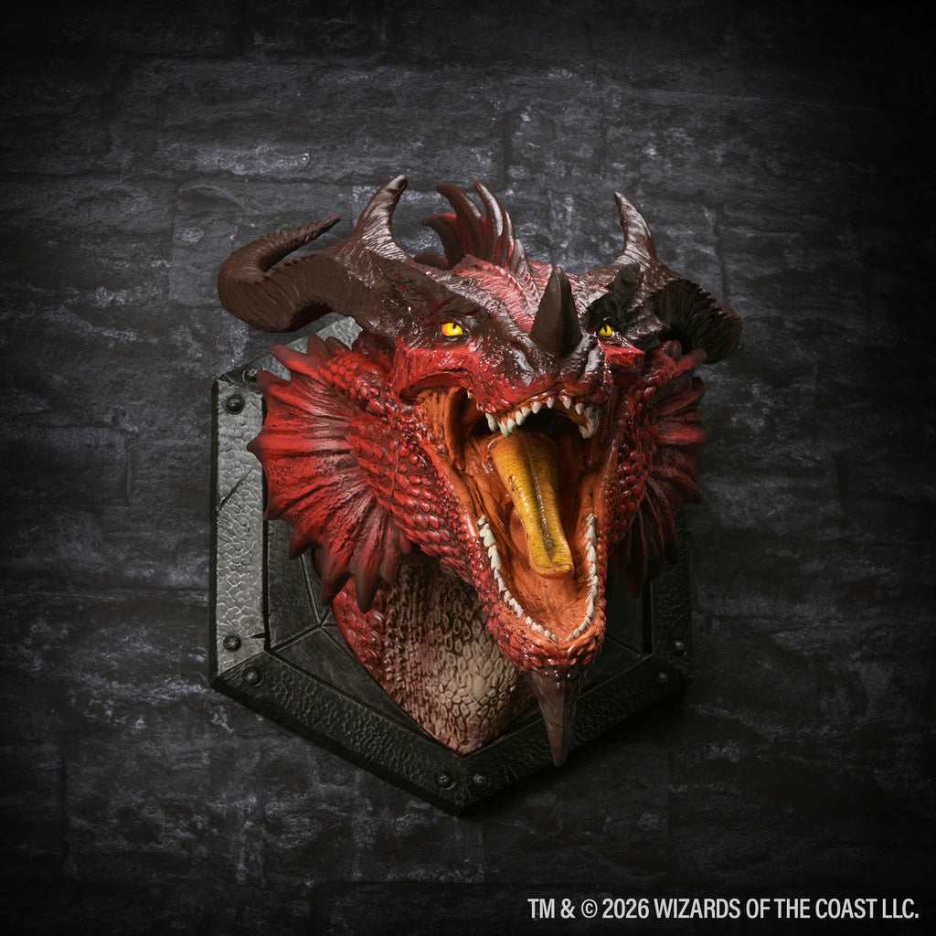 DND REPLICAS OF THE REALMS RED DRAGON 12`` TROPHY PLAQUE (1)