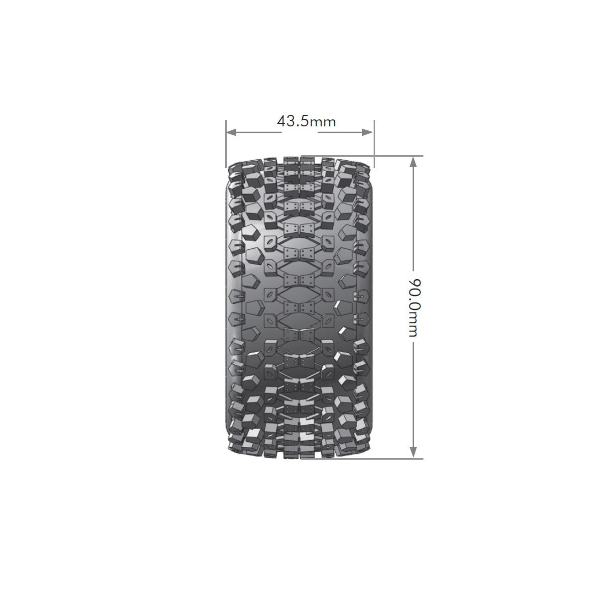 Image of ST-Uphill 1/16 Stadium Truck Tires, 12mm Hex, Soft, Mounted