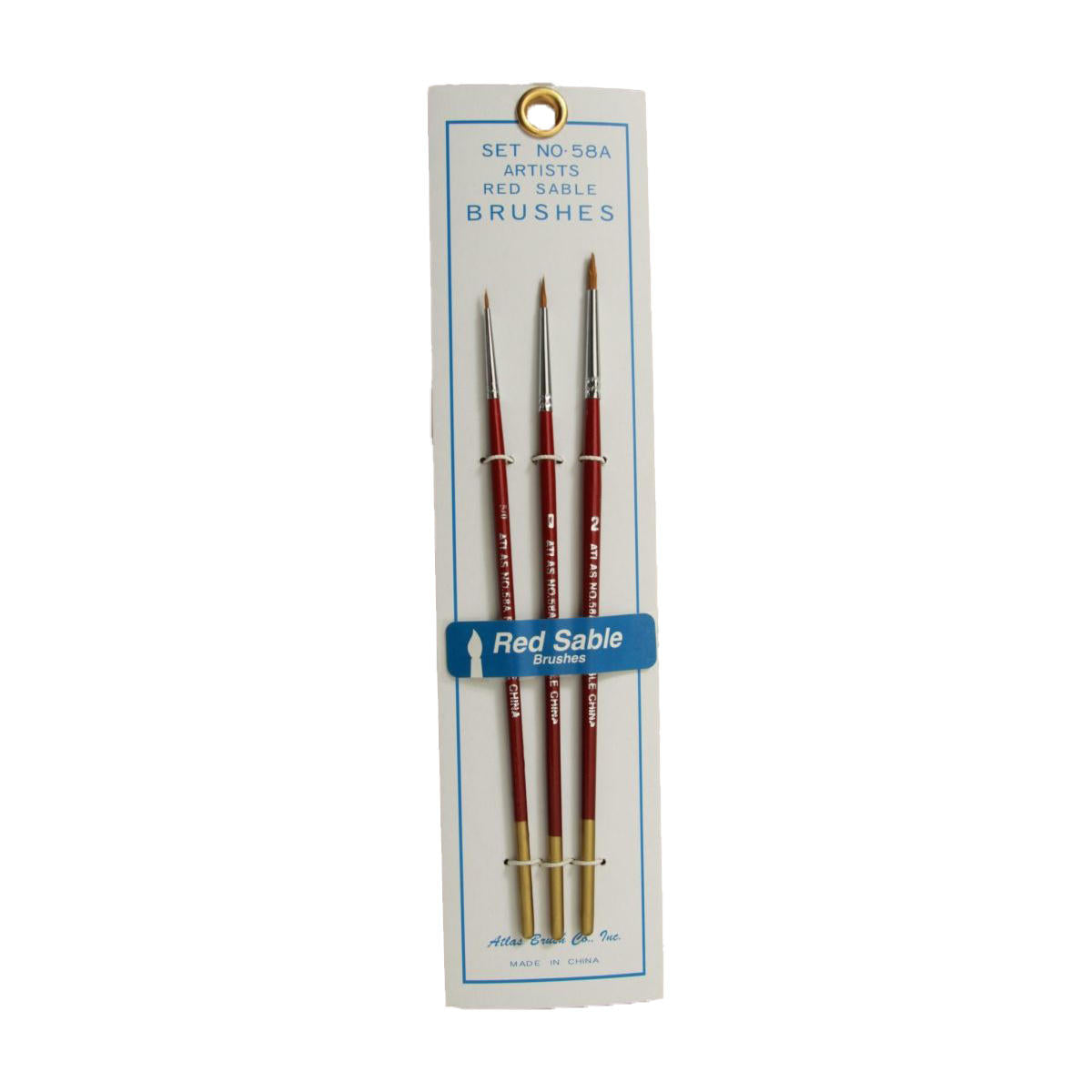 Image of Red Sable Brush Set in 3 Sizes 2, 0, 5/0
