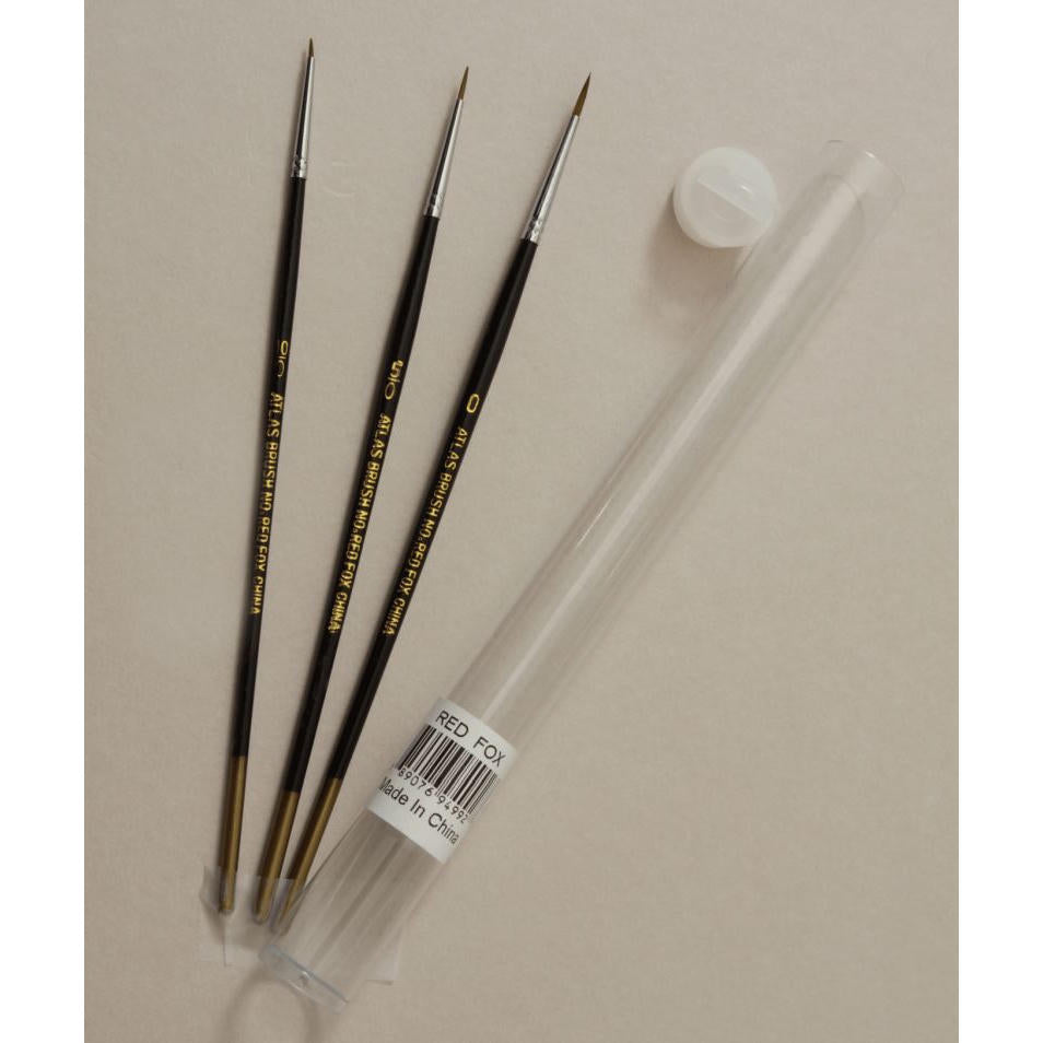 Image of Red Sable Detail Brush Set, 3 Sizes