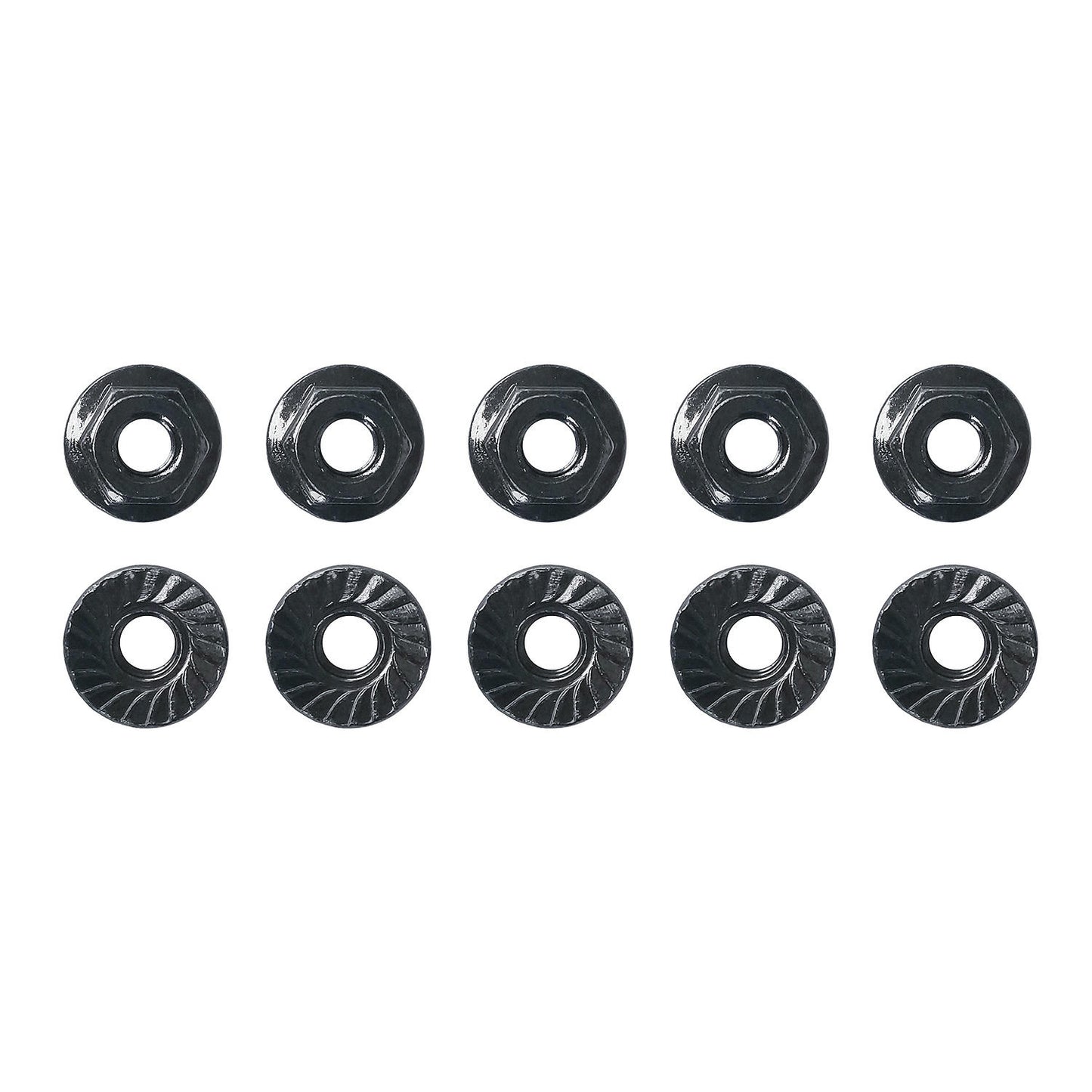 Image of Team Associated M4 Black Low Profile Serrated Steel Wheel Nuts (10pcs) ASC91150