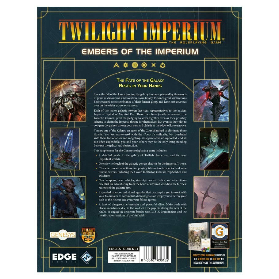 Image of Genesys RPG: Twilight Imperium - Embers of the Imperium Sourcebook ASMESGNS08EN