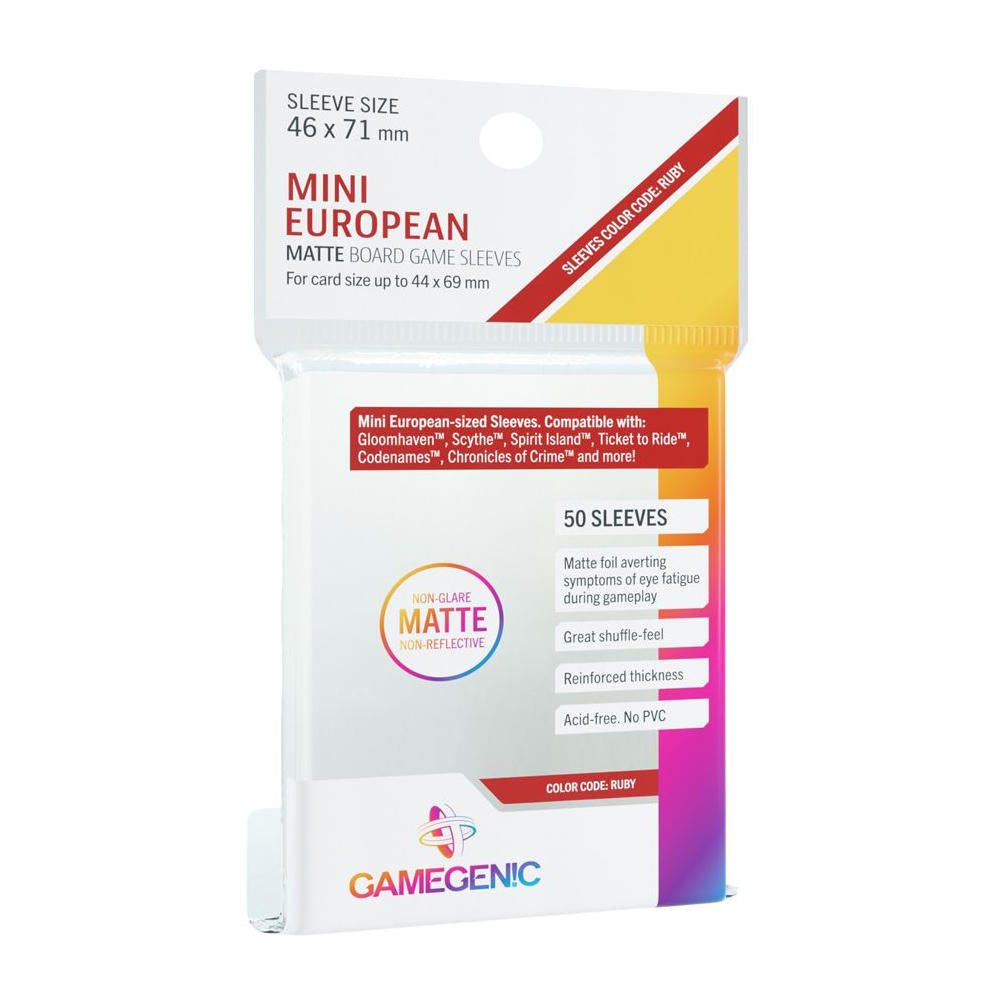 MATTE Mini European Card Game Sleeves 46 x 71mm (50) GameGenic ASMGG1065 RUBY
