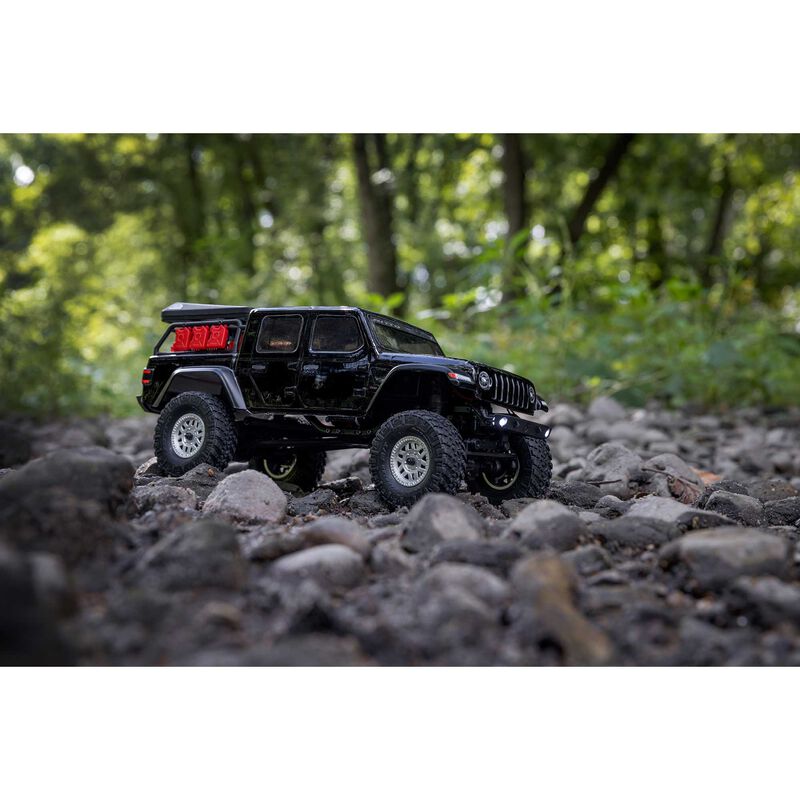 1/24 SCX24 Jeep JT Gladiator 4X4 RTR Brushed Rock Crawler (Battery & Charger Included) Black