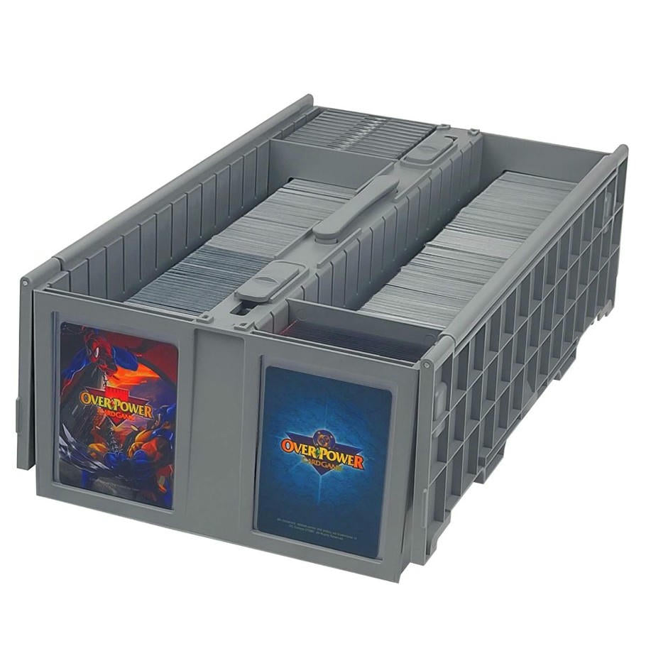 Image of BCW Grey Premium Plastic 2-Row 1600 Card Storage Box BCDCCB1600GRY