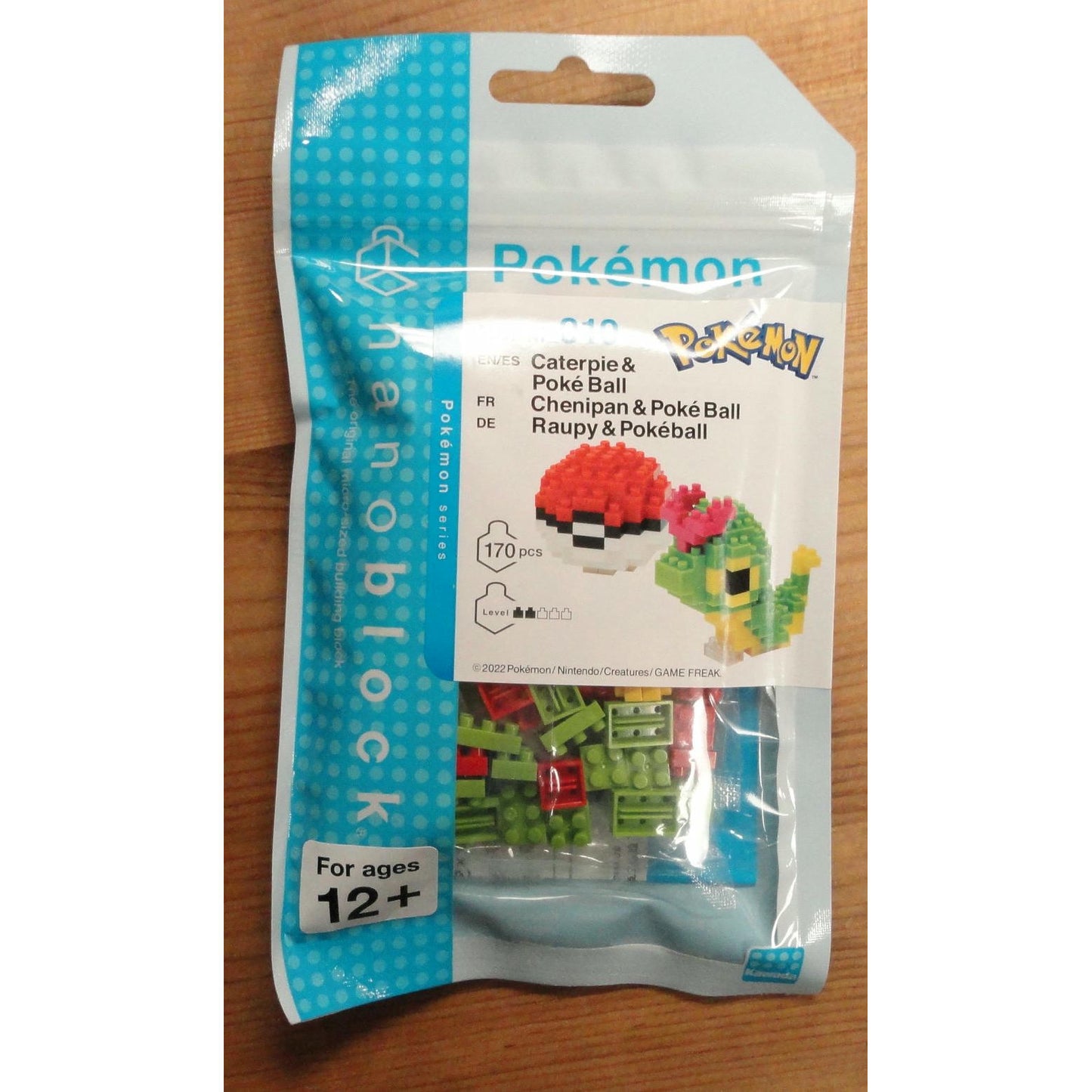 Image of Kawada Pokemon Caterpie & Poke Ball Nanoblocks Kit BNT14956