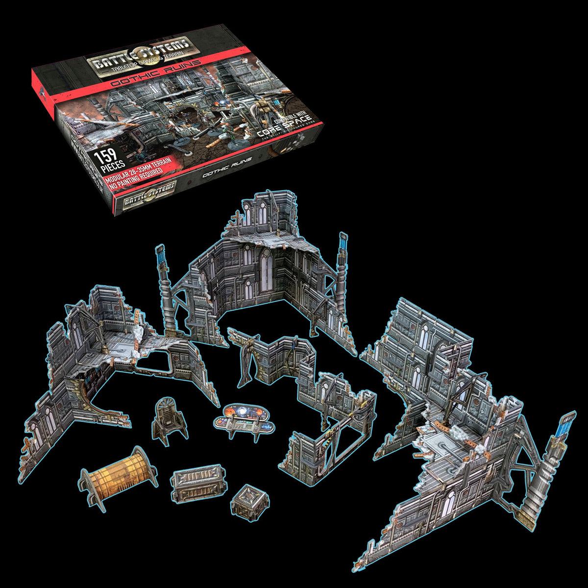 Sci-Fi Gothic Ruins add-on Terrain Set