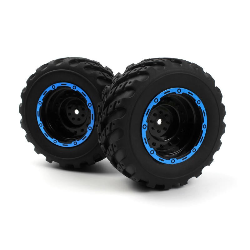 Image of Smyter MT Wheels/Tires Assembled (Black/Blue)