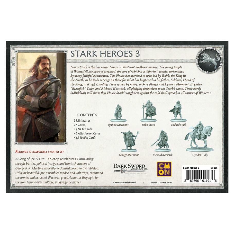 Image of A Song of Fire & Ice Miniatures Game: Stark Heroes 3 Expansion Set COLSIF115 #3
