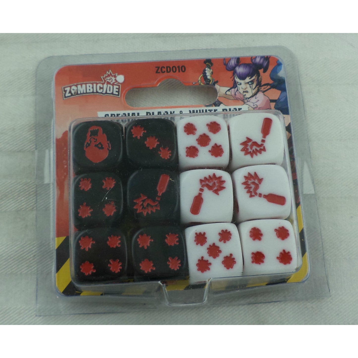 Image of Zombicide 2nd Ed Board Special Black & White Dice Set CMON ZCD010 Zombiecide