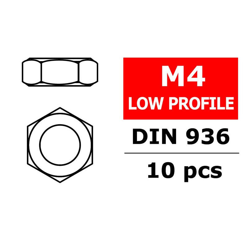 Image of Low Profile Nut, M4, 10pcs