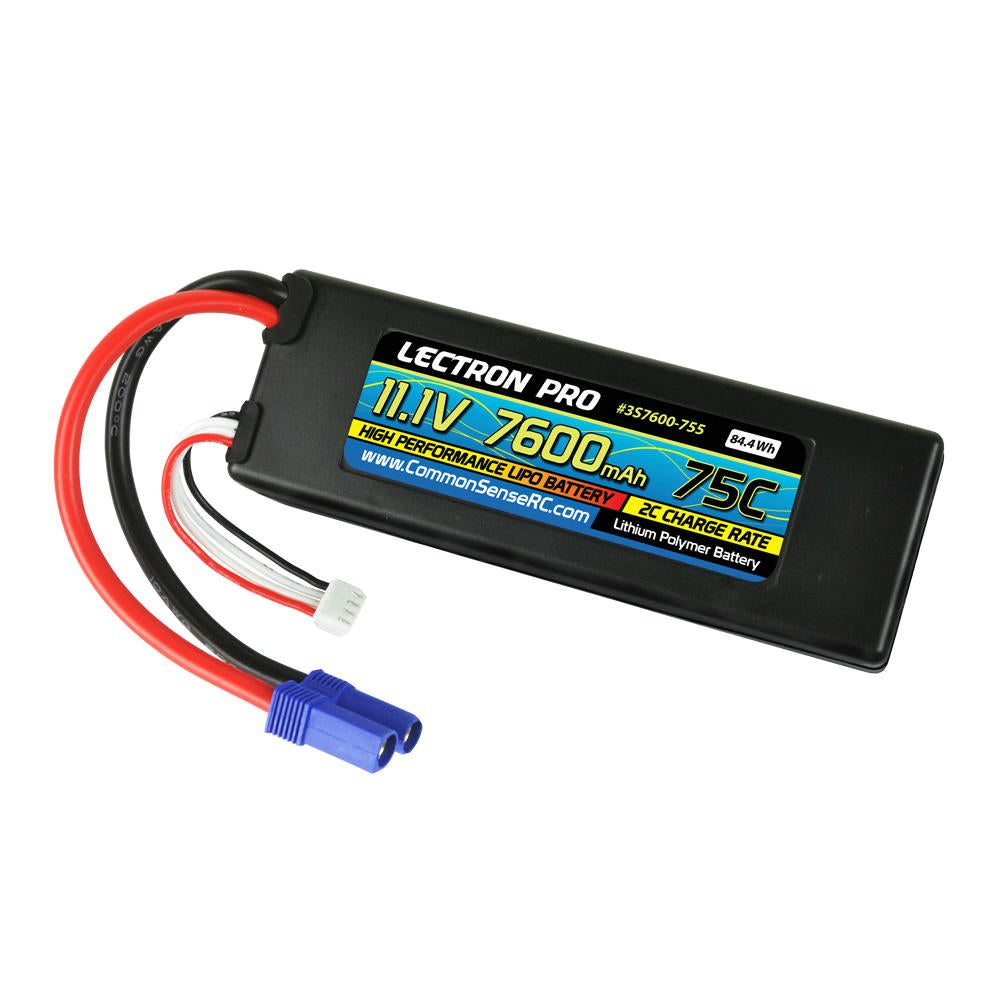 Image of Lectron Pro 3S 11.1V 7600mAh 75C Lipo Battery fits EC5 CSR3S7600-755