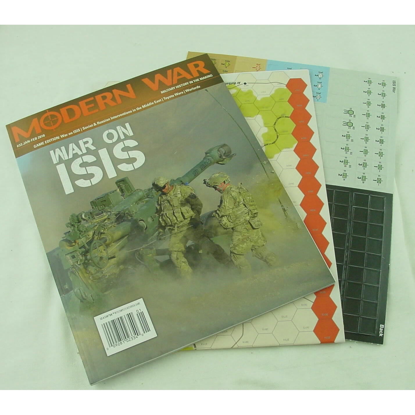 Image of Decision Games Modern War #33 with War on Isis complete game UNPUNCHED DCGMW33