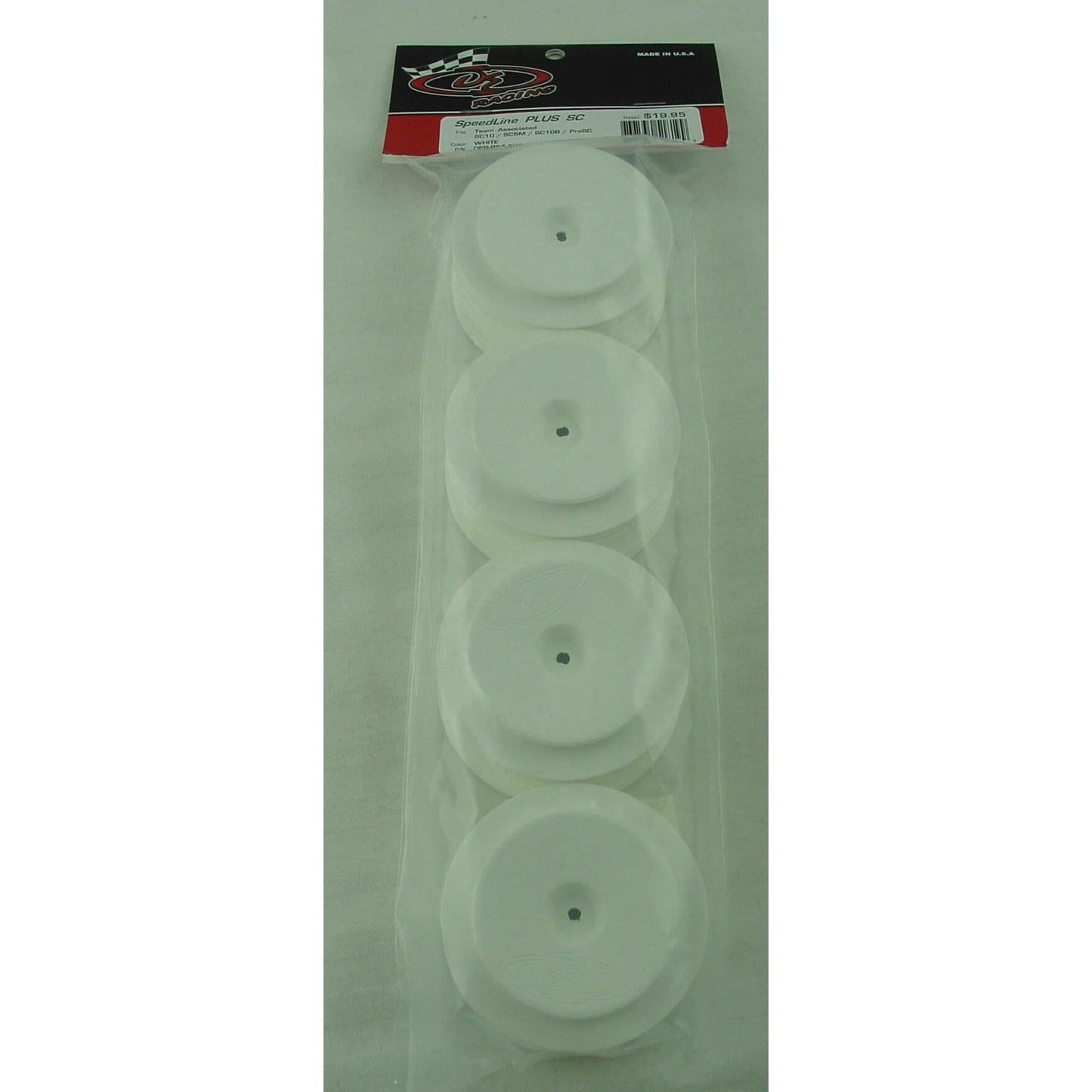 Image of DE Racing 1/10 Scale SpeedLine PLUS White SC10/SC5M Short Course Wheels (4pcs)