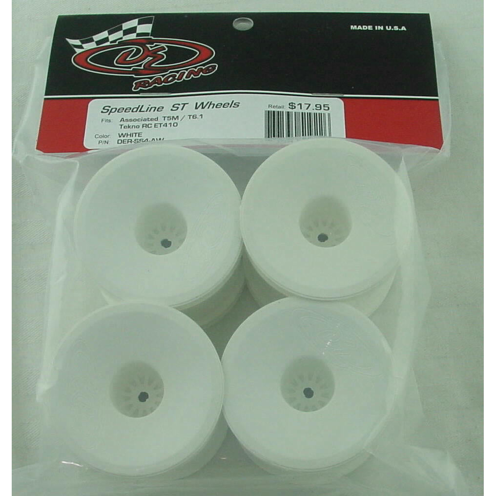 Image of DE Racing Speedline ST White Wheels (4pcs) Associated T5M, T4.2, T6.1 , ET410