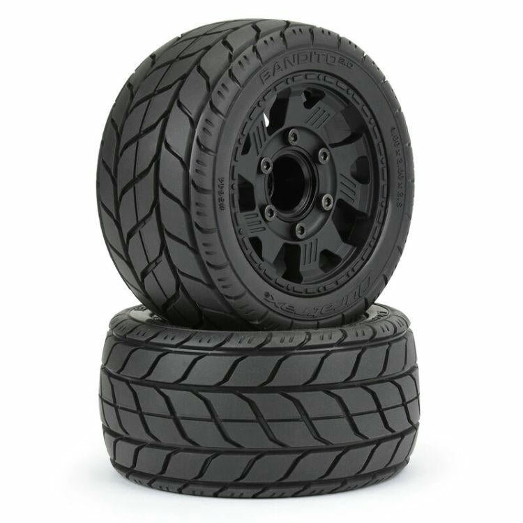Image of Duratrax Mounted 2.8 Bandito 2.0 1/10th Scale Truck Tires w/Removable 12mm hex