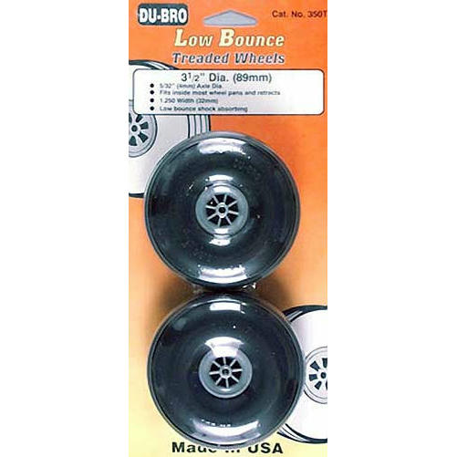 Image of DU-BRO Low Bounce Treaded Wheels 3-1/2 (2) DUB350T