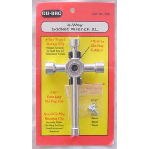 Image of Du-Bro 4-Way Long Glow Plug Wrench DUB702