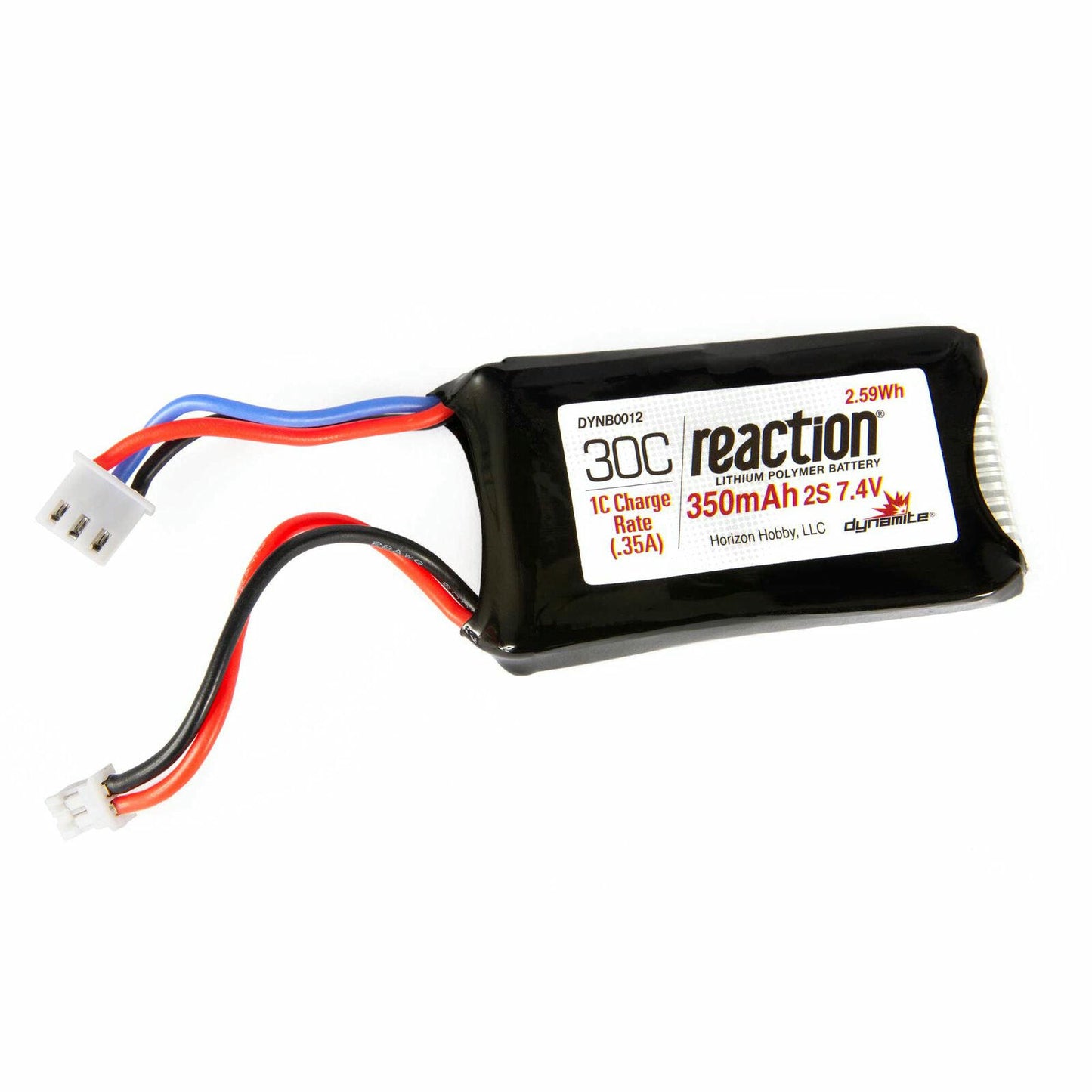 Image of Dynamite 350mAh 30C 7.4V Lithium Polymer Lipo Battery w/PH2.0 Connector DYNB0012