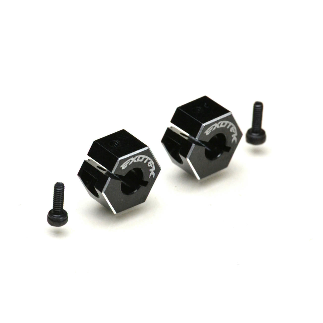Image of TLR 22 Drag Rear Black Aluminum Clamping 8mm Wide Hex Wheel Hubs for Drag Wheels