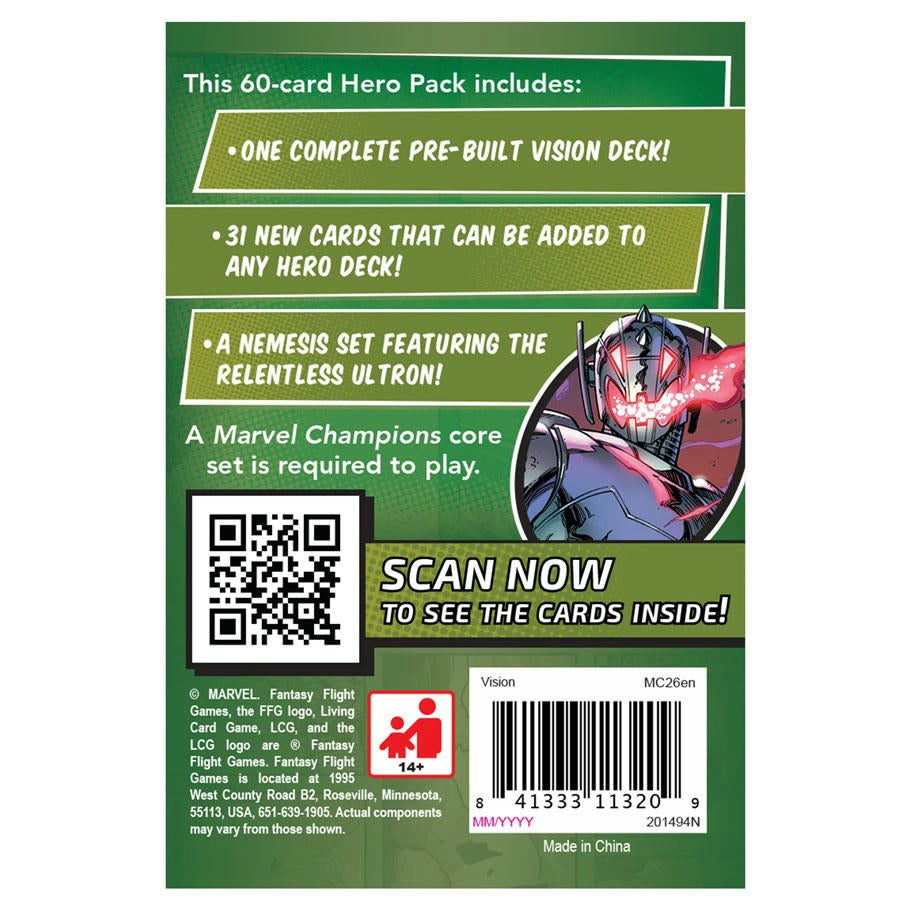 Image of Marvel Champions Card Game: Vision Hero Pack FFGMC26EN
