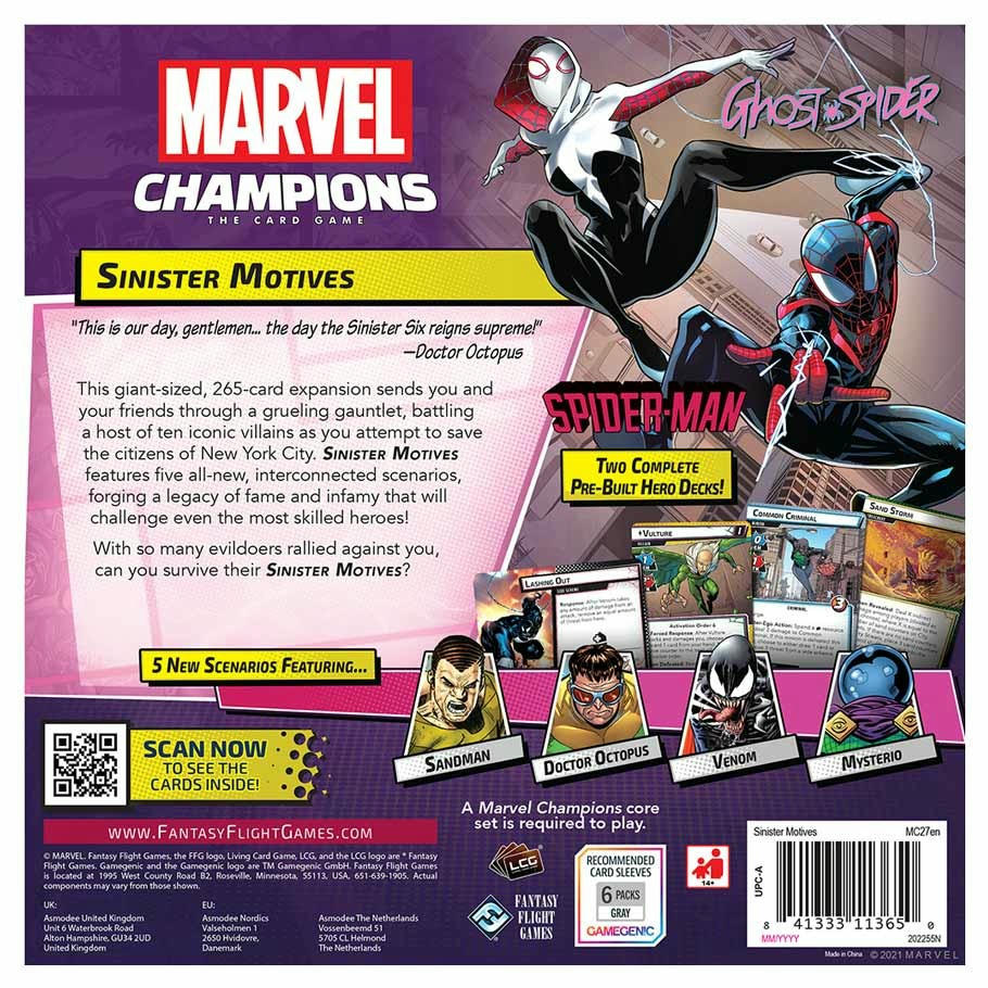 Image of Marvel Champions Card Game: Sinister Motives Expansion FFGMC27
