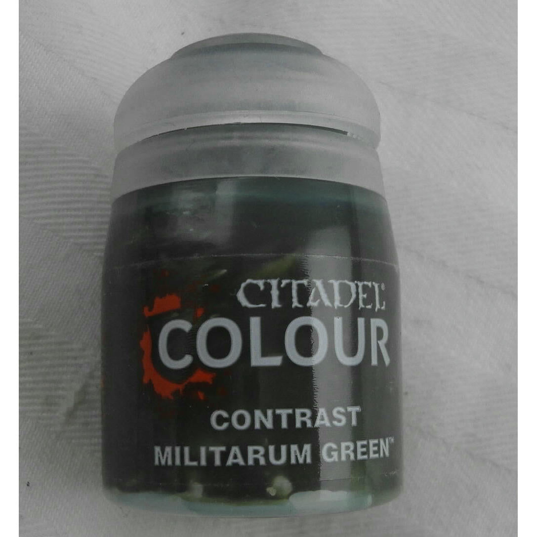 Image of Citadel Colour Contrast Miniatures Paint Miliarum Green GAW29-24 Games Workshop
