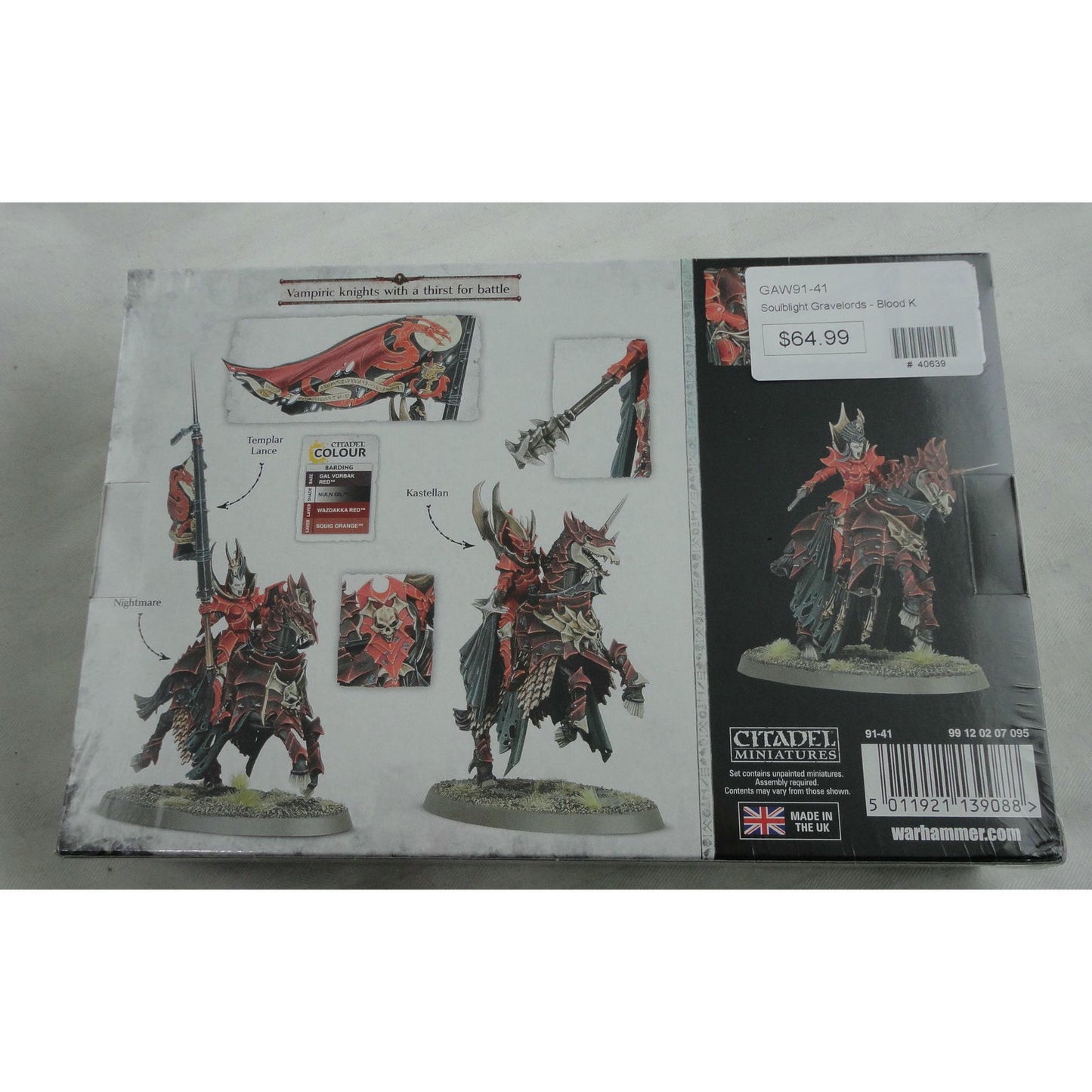 Image of Warhammer Age of Sigmar Soulblight Gravelords Blood Knights GAW91-41