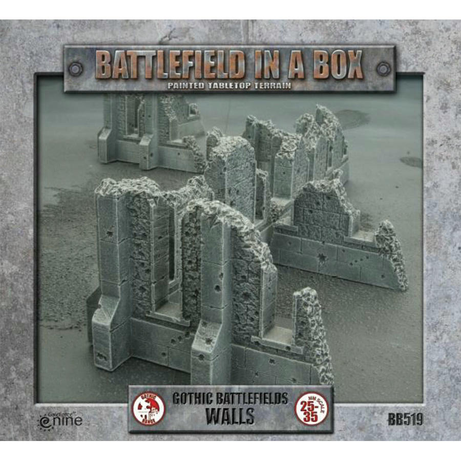 Battlefield in a Box Painted Gothic Ruined Walls Miniatures Scenery