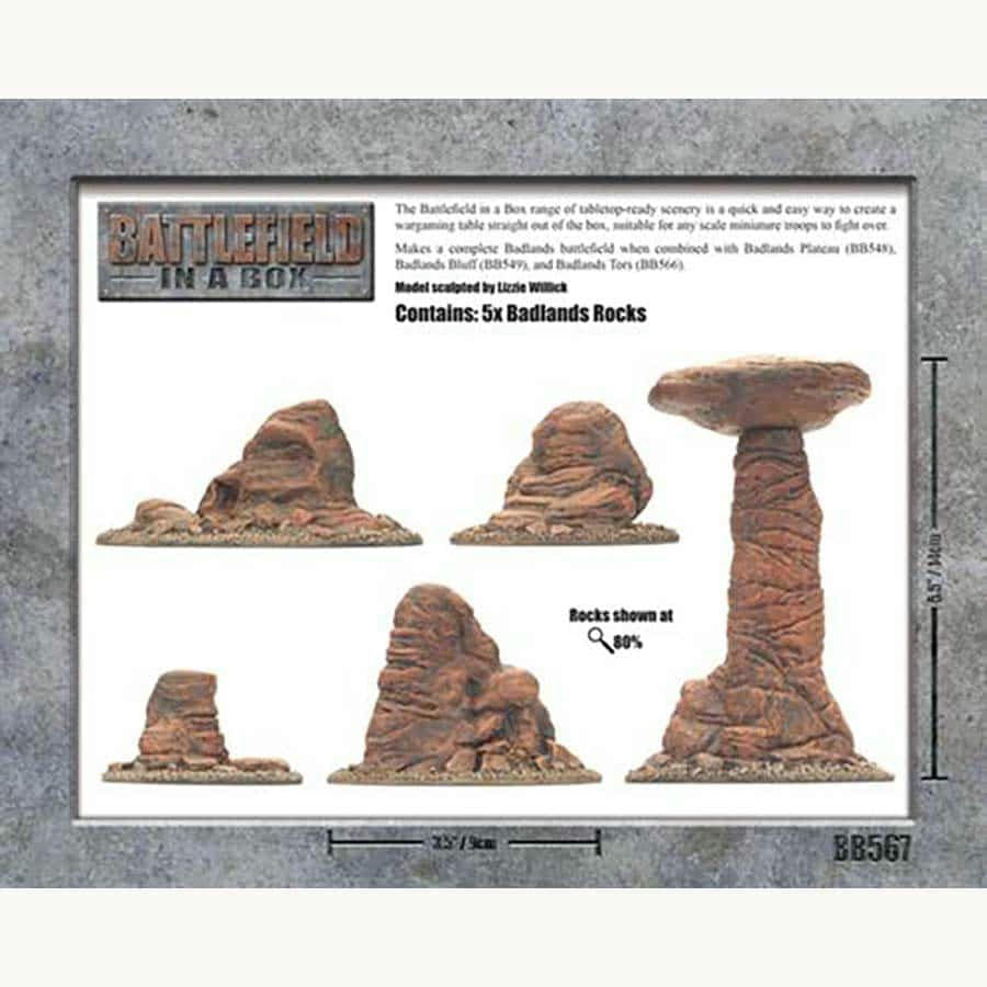 Battlefield in a Box: Badlands Pillars - BB567 - Terrain By