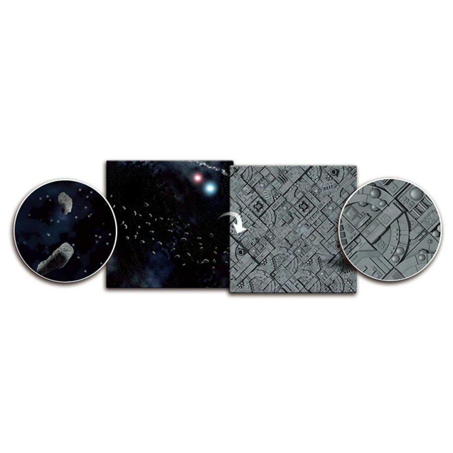 Asteroid Field / Space Station - 36" x 36" Neoprene Gaming Mat