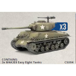 Image of Clash of Steel: American - M4A3E8 Easy Eight Tank Platoon (x3 Plastic)