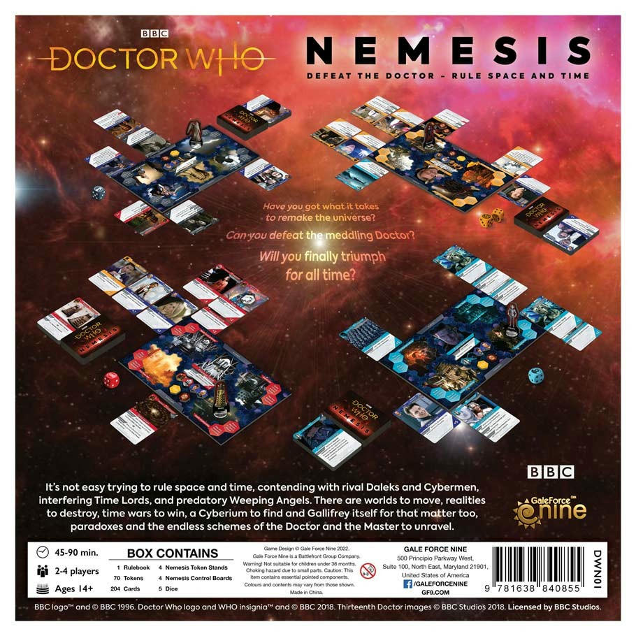 Image of Doctor Who: Nemesis Board Game GF9DWN01 by Gale Force 9