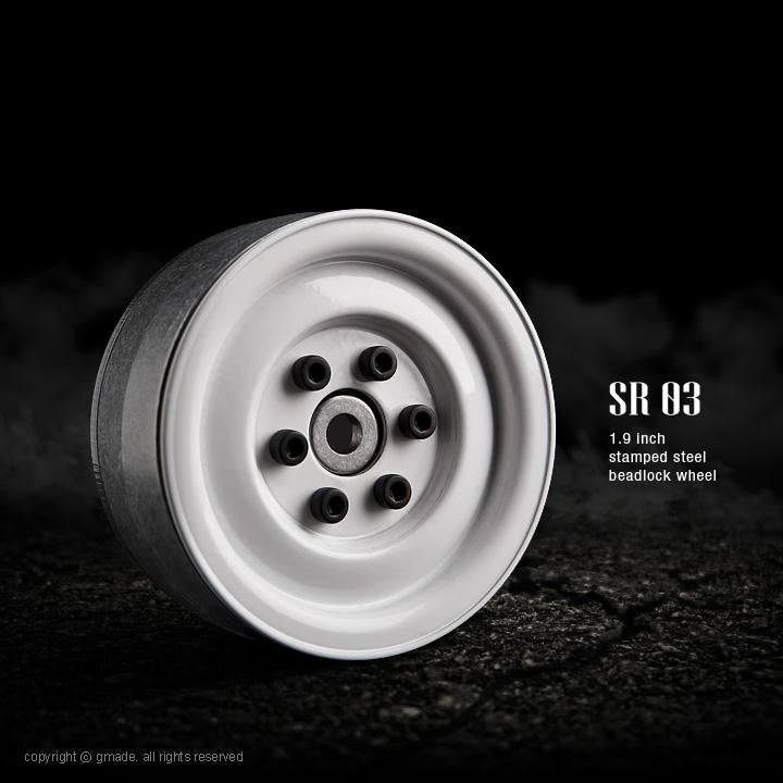 Image of 1.9 SR03 Beadlock Wheels (Gloss White) (2)