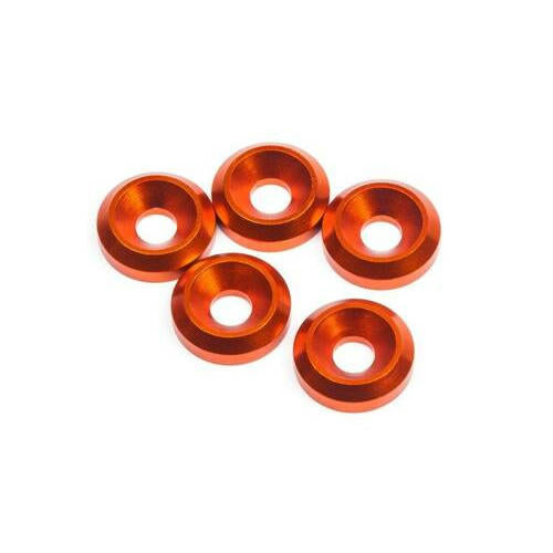 Image of Hot Bodies Green Aluminum Cone Washers M3 (5pcs) HBS109132