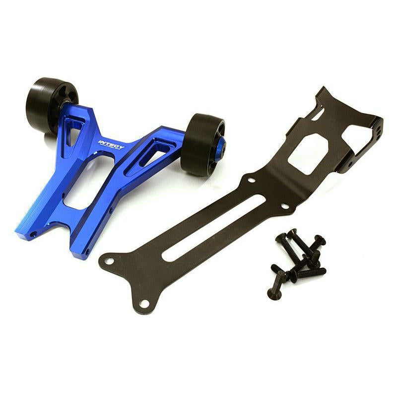 Image of Blue Aluminum Wheelie Bar for Traxxas X-Maxx by Integy INTC27985BLUE