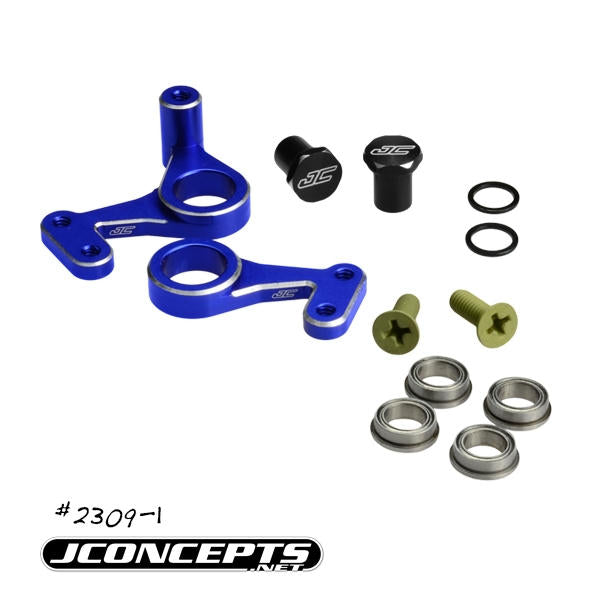 Image of Team Associated RC10 2WD Buggy Blue Alloy Steering Bellcrank J-concepts 2309-1