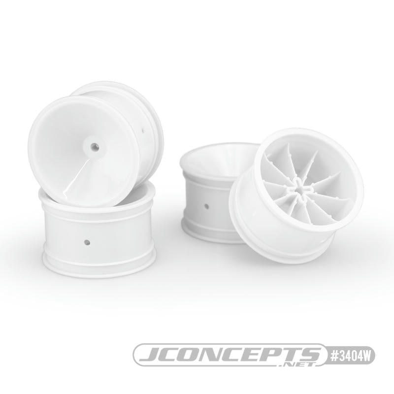 Image of Team Associated RC10 B2/RC10B3 2.2 3/16 Axle White Rear Dish Buggy Wheels 4pcs