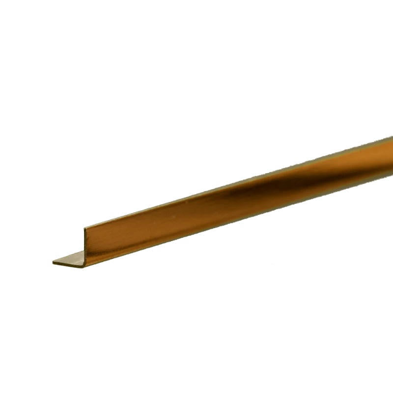 Image of Brass Angle: 0.014 Wall - 3/16 Leg Length - 12 Long