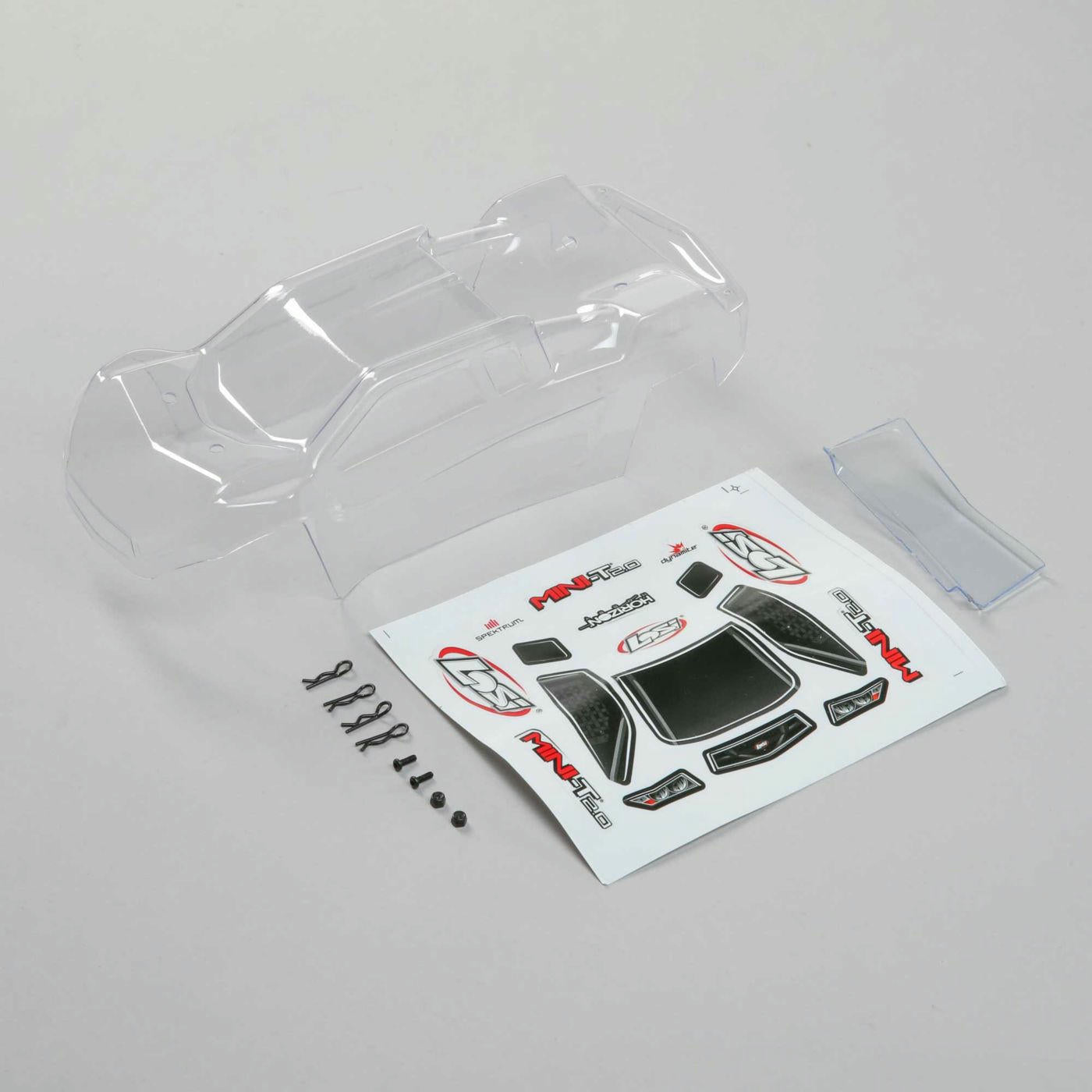 Image of Losi Mini-T 2.0 1/18th Scale Truck Clear (Unpainted) Body LOS210016