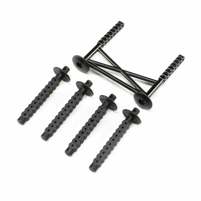 Image of Losi LMT Monster Truck Black Rear Body Support & Body Posts LOS241050