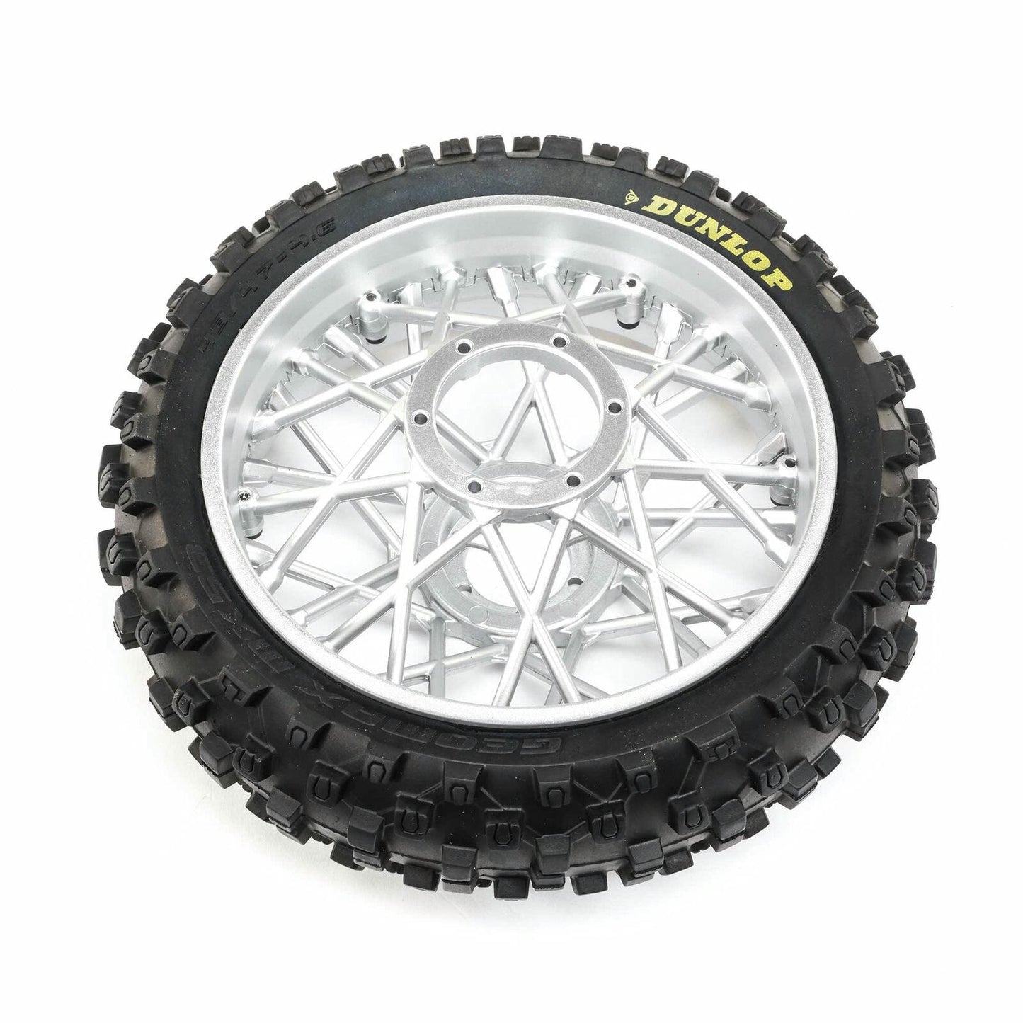 Image of Losi Promoto-MX Motorcycle Dunlop MX53 Mounted Rear Tire/Chrome Wheel 46007