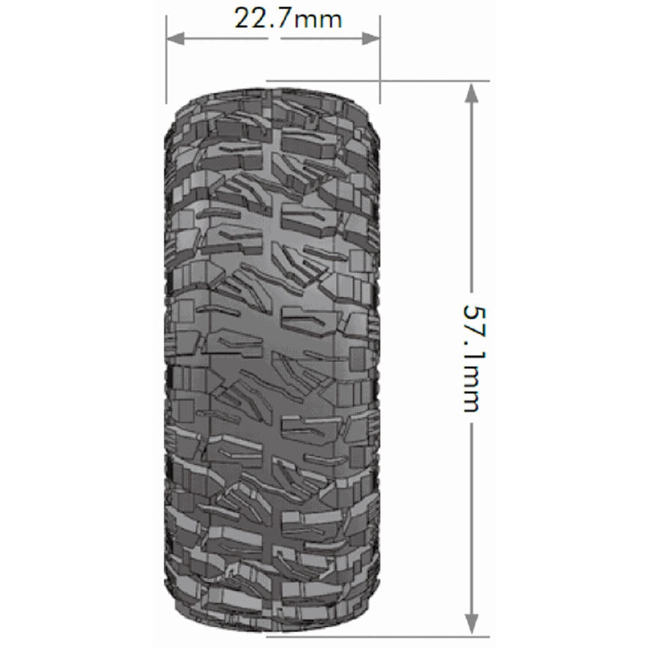 Image of CR-Mallet 1/18, 1/24 1.0 Crawler Tires, Super Soft