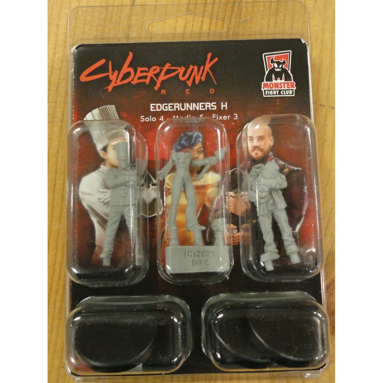 Image of Cyberpunk Red RPG Edgerunners Fixer 3 w/Cat /Solo 4/Media 5 Miniatures MFC33021