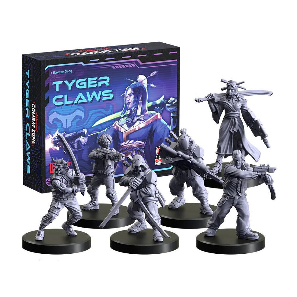 Cyberpunk Combat Zone Generation Tyger Claws Starter Gang Miniatures Set