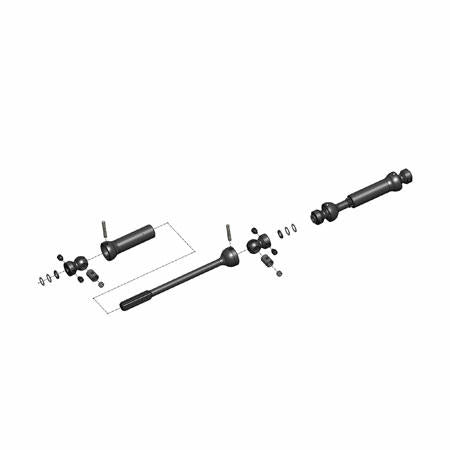 Image of MIP X-Duty Steel Center CVD Driveshaft for Axial SCX10 II 12.3 WB Crawler 18325